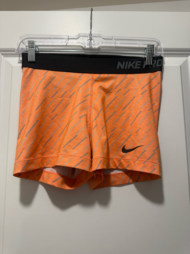 Orange Nike Pro Shorts Size Medium
